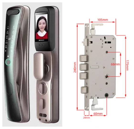 Smart Home Wifi  Door Lock Digital Peephole Video Camera Cat Eye Remote Control Fingerprint Password  Card Key Door Lock