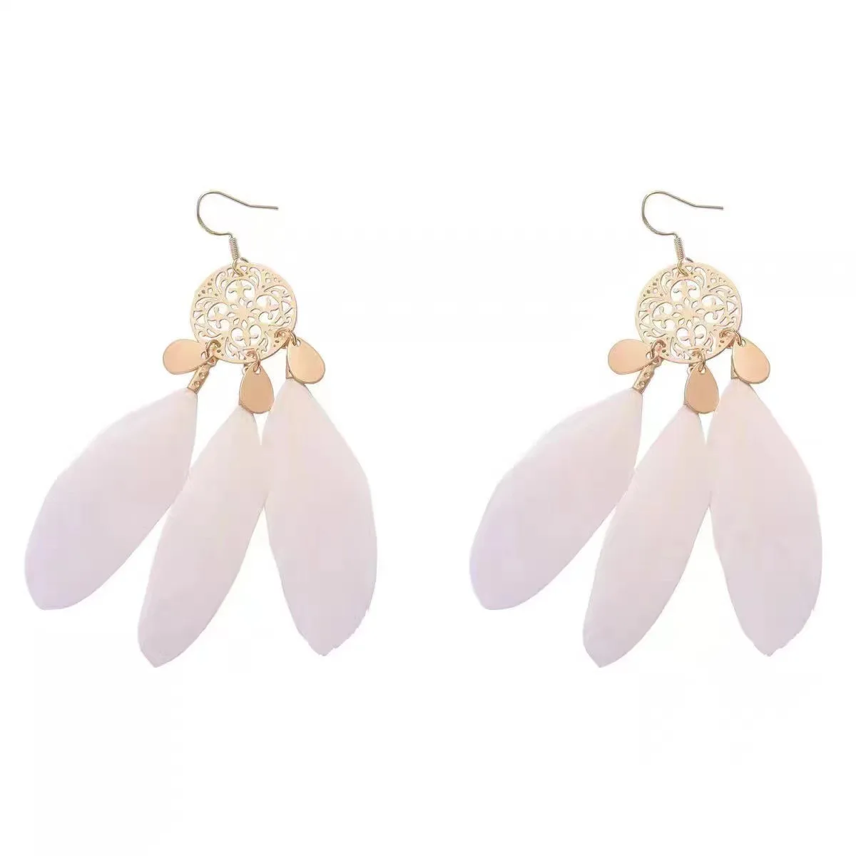 Bohemian Fashion Feather Earrings For Women Elegant Multicolor Long Tassel Vintage Hook Earring Jewelry Gifts Antique Earrings