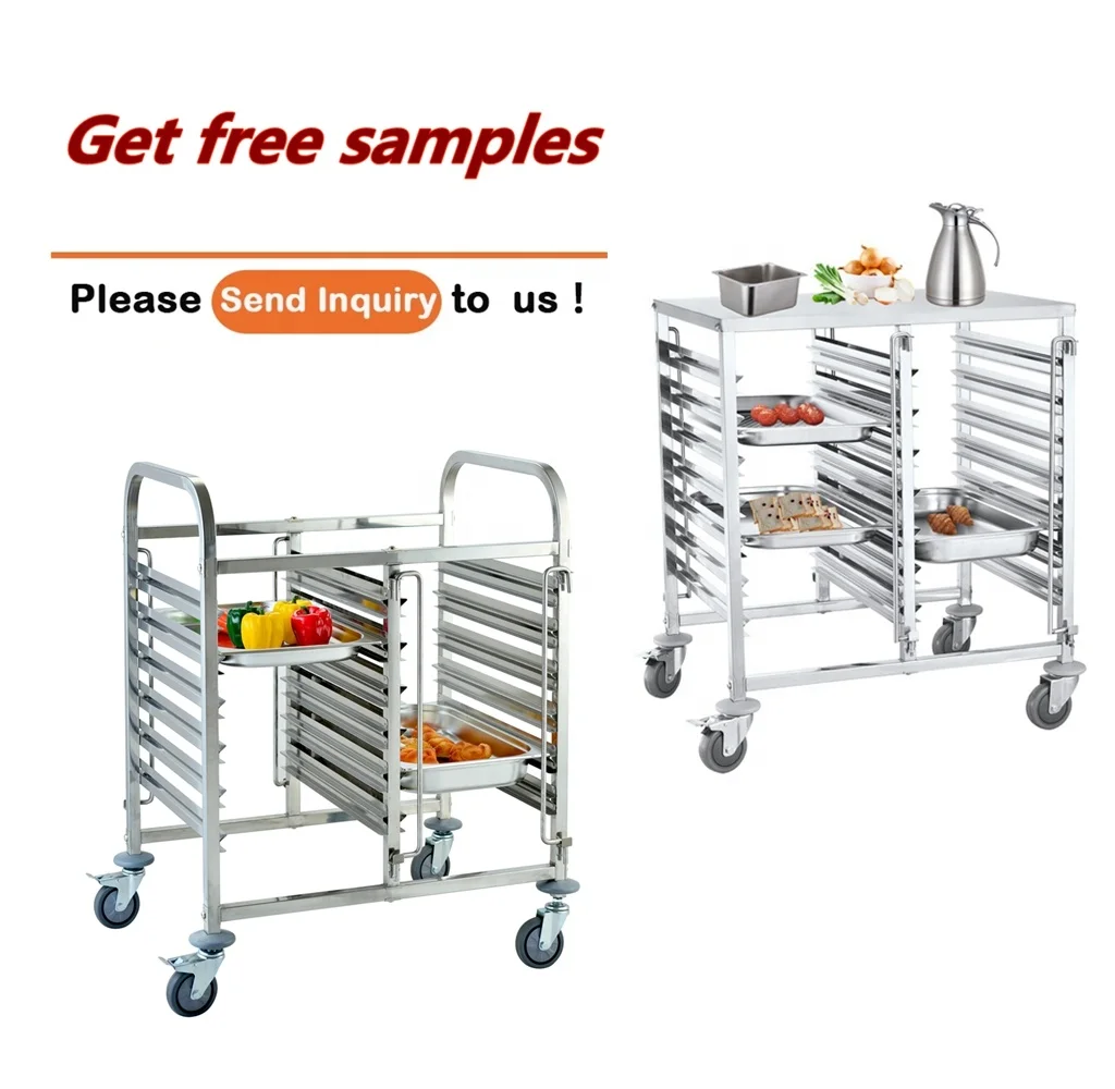Stainless Steel Baking Customized size 10/15/18/20-Tier 1/1 GN Food Pan Racking Trolley  Gn Pan Bakery Tray Rack Trolley