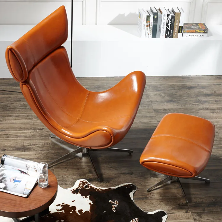 2023 Luxury Single Seat Living Room Sofa Accent Chair Velvet Swivel Lounge Chair With Footstool