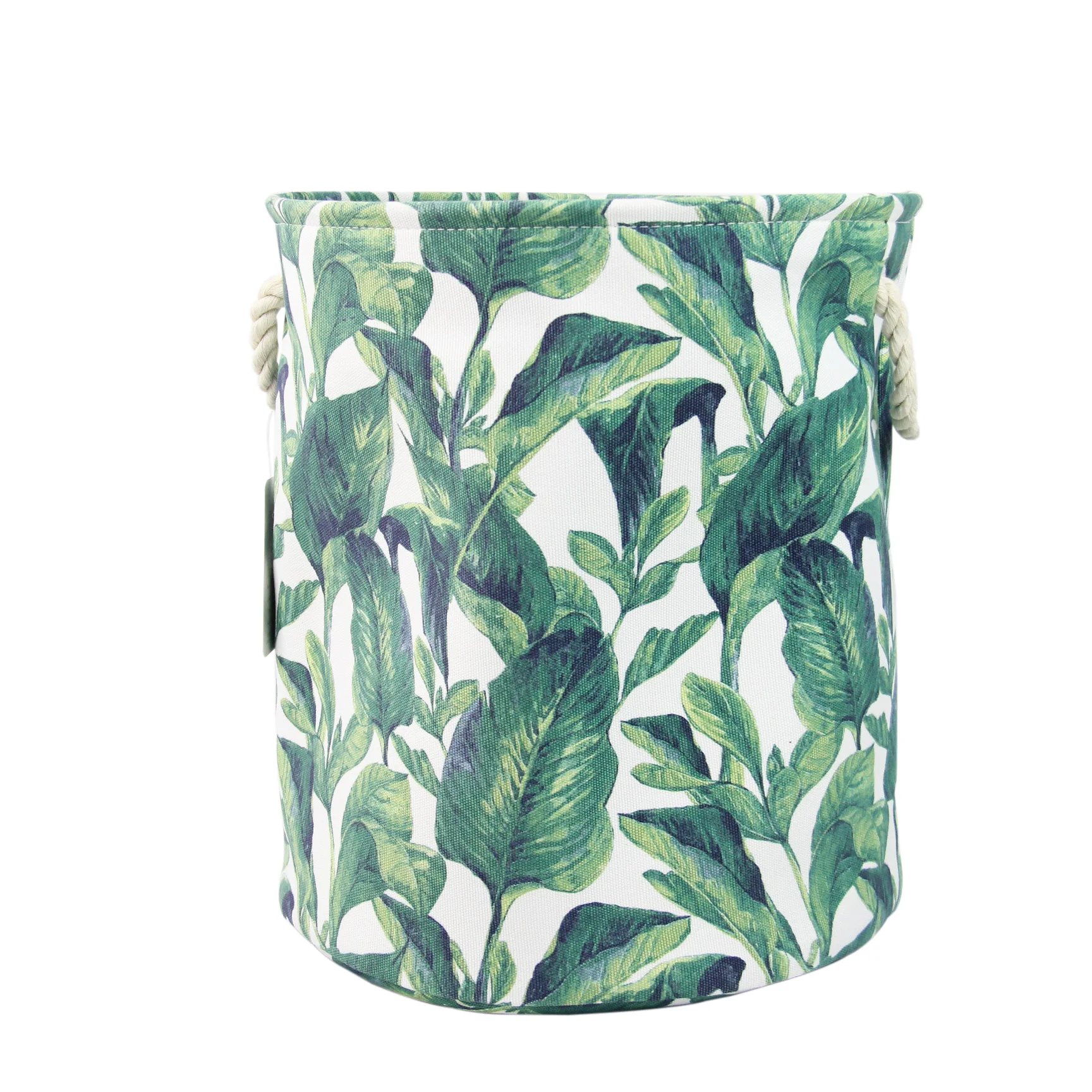 2020 New Comfortable Home Fabric laundry basket printed  foldable washing basket with cotton Rope  handle