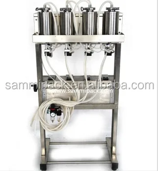 4 heads, semi-automatic pneumatic vacuum machine for filling machine perfume bottles for liquor