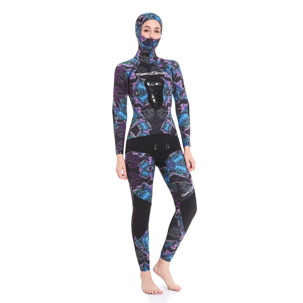Seaskin Womens Open Cell Neoprene Spearfishing Wetsuits with High Waist Pants