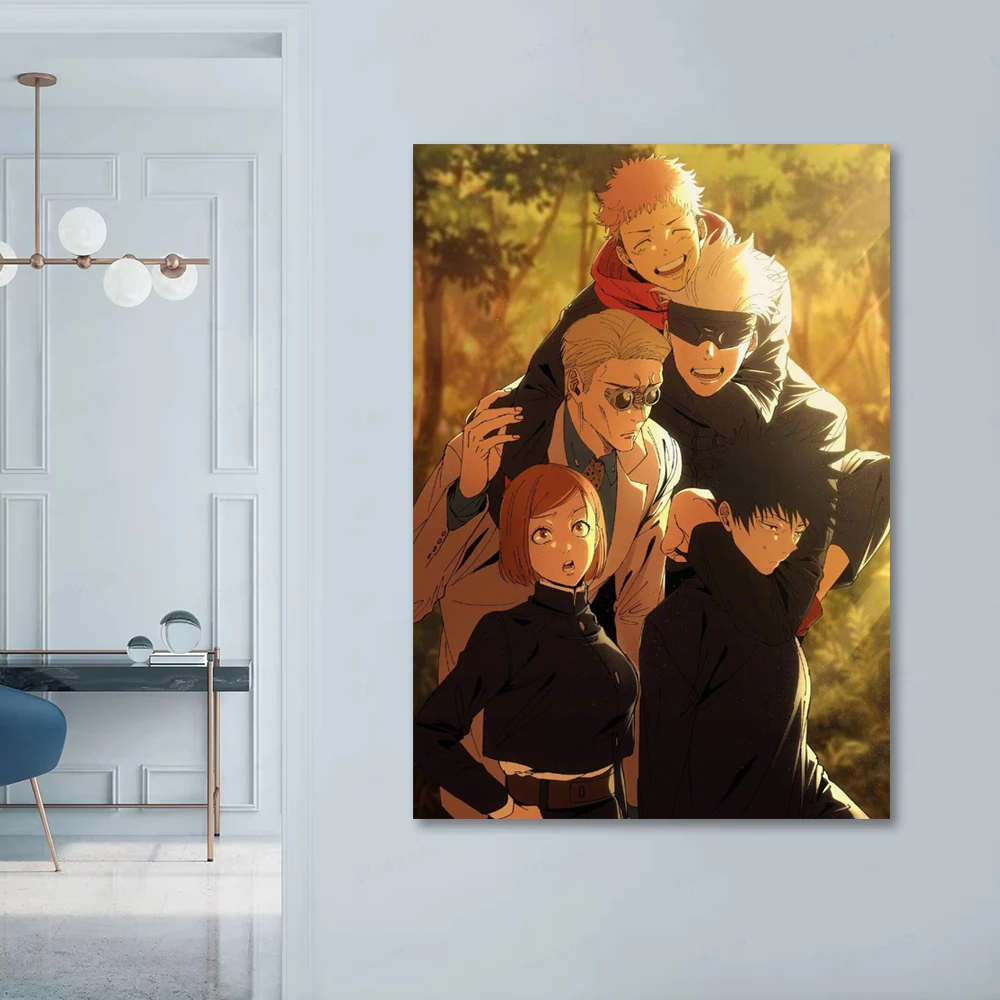 Guanjun 40*60cm Japanese anime poster wall art jujutsu kaisen shonen jump manga canvas prints painting