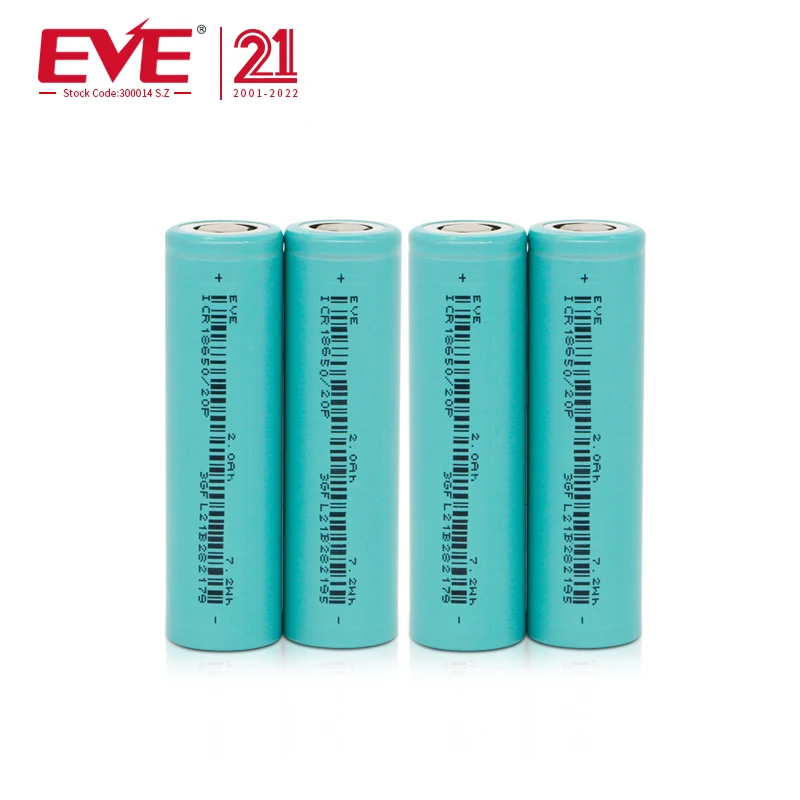EVE 18650 2000mah 20P 18650 battery rechargeable batteries 18650 lithium ion 18650 18650 3.7v battery