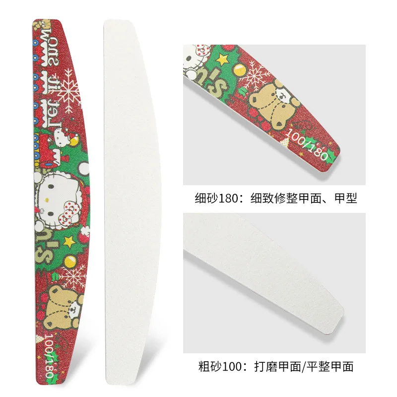 Professional nail file double side disposable manicure christmas nail files gray washable nail files 100/180