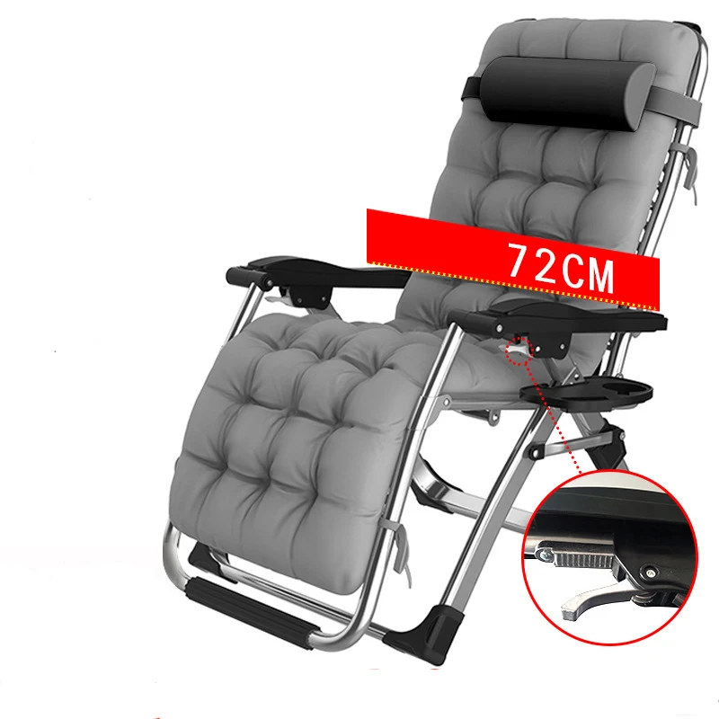 Zero Gravity reclining folding beach sun lounger  Chairs with pillow and cup holder tray