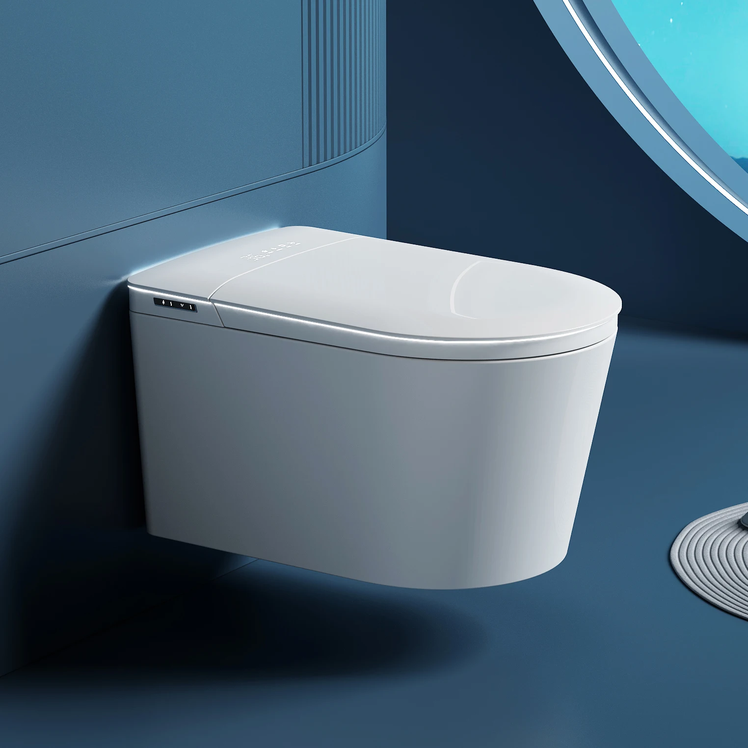 Sanitary Ware Intelligent Toilet Bowl Hanging Wall Mounted Bathroom Water Closet Automatic Flush Wall Hung Smart Toilet