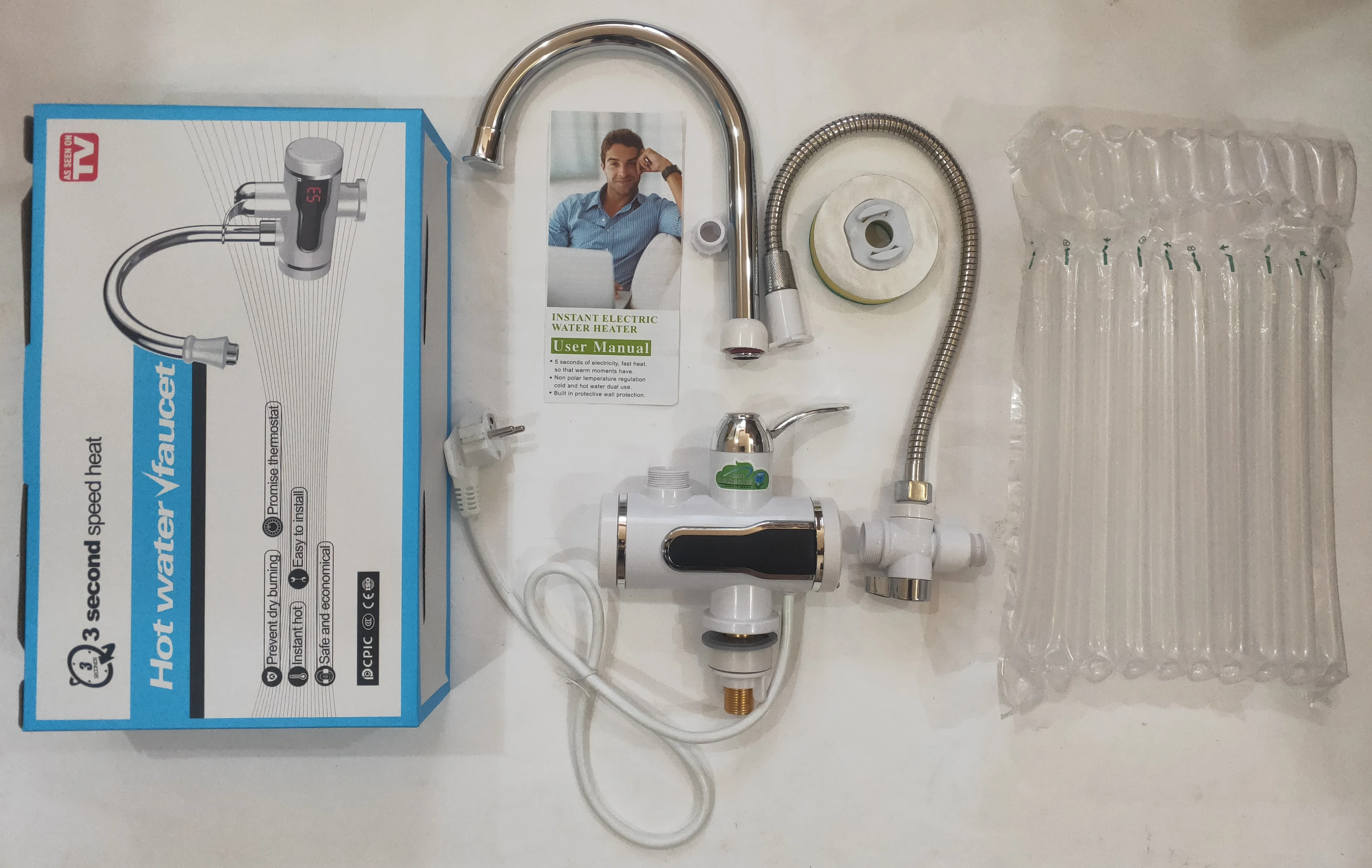 GF16DW New Design 220V 3000W electric dishwasher hot water kitchen faucet hot water tap electric water faucet