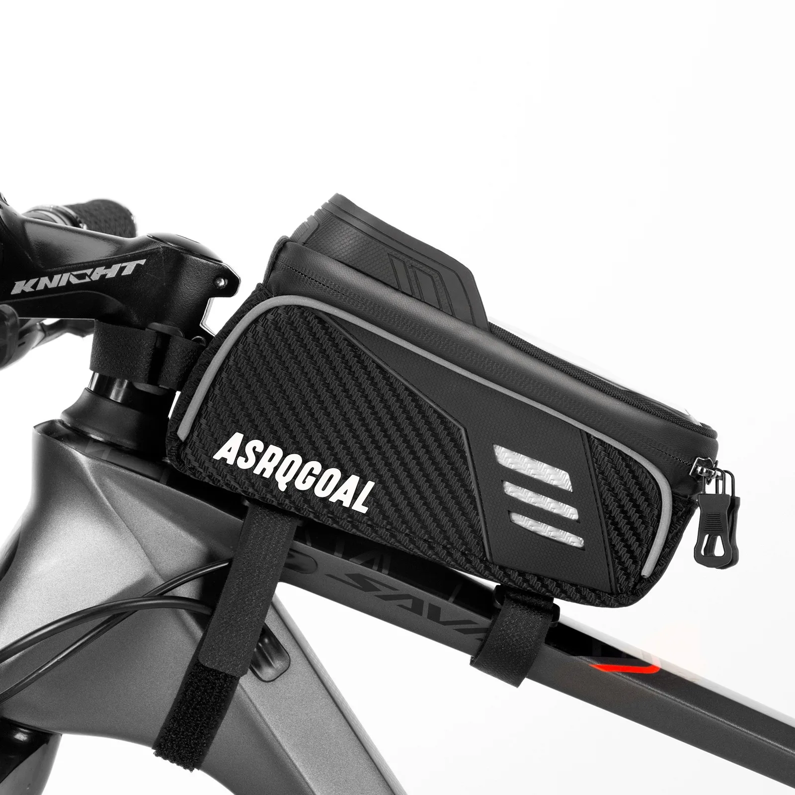ASRQGOAL Ultralight Bike Phone Bag Accessory Cycling Bag With Mobile Holder Waterproof Bicycle Front Frame Fat Bike Bag