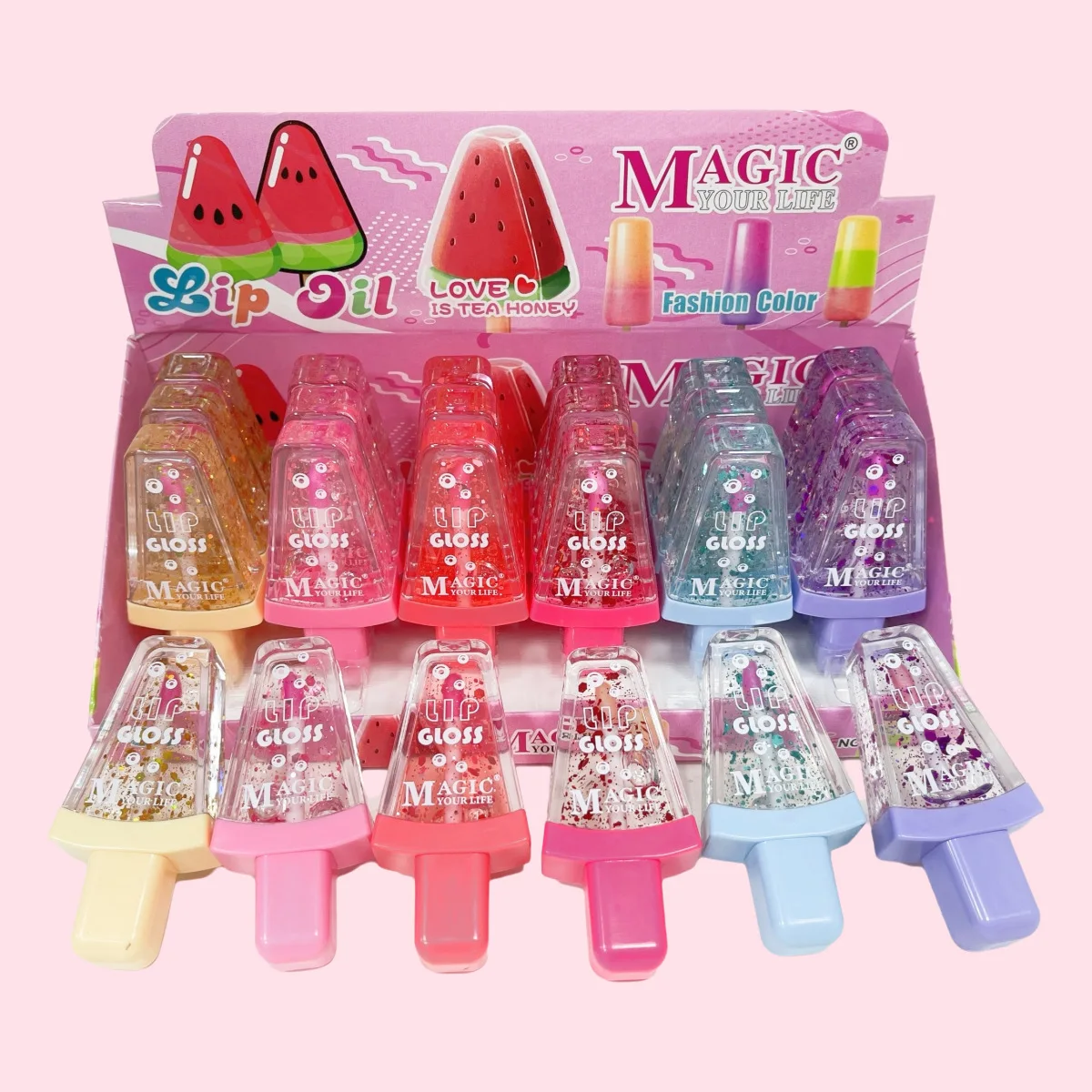 Popular Girls Cosmetics Private Watermelon Lip Gloss Packaging Long Lasting Liquid Matte Lipstick Lip Glaze Suits