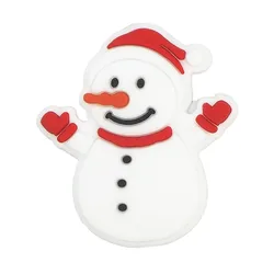 Лидер продаж, милый Рождественский Снеговик, силиконовые бусины для прорезывания зубов, безопасный уход за ребенком, ювелирные изделия «сделай сам», ожерелье, игрушка