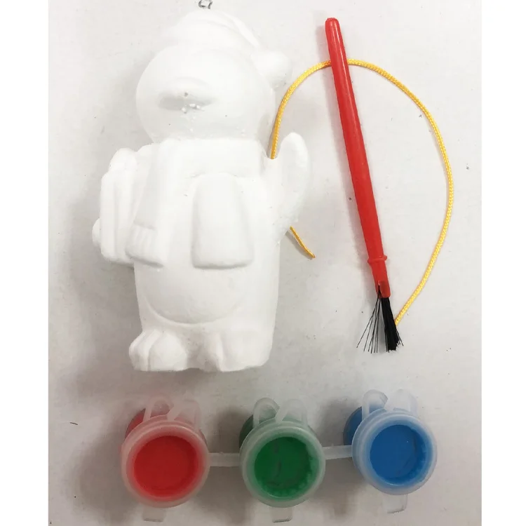 China supplier paint set paint your own hanging ornament snowman decoration DIY christmas home decoration