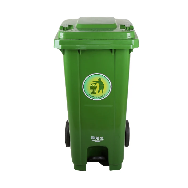 Plastic Outdoor Waste Bin With wheels and novel lid