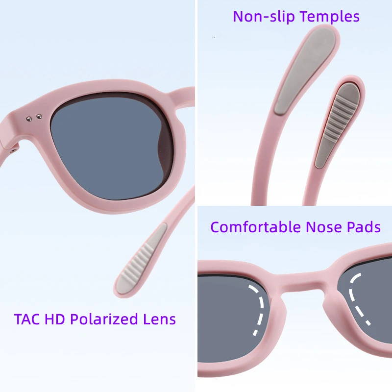 2024 Newest Designer Flexible TPEE Cat 3 Polarized Children Kids Sunglasses