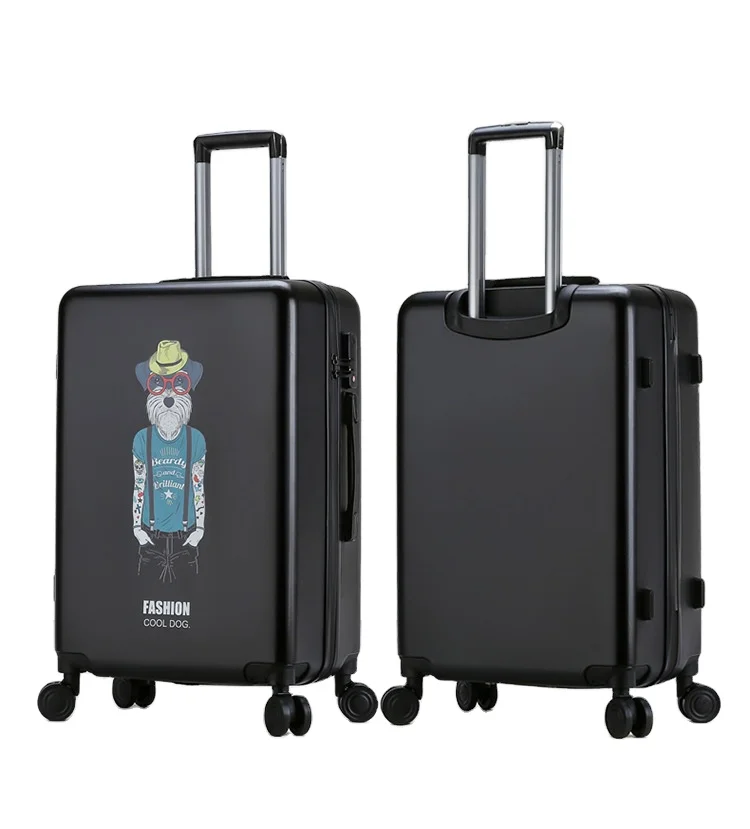 High Quality Black White ABS PC PP Rolling 22 Inch 22'  Trolley Luggage Travel Case Bag Baggage for Promotion With logo Brand