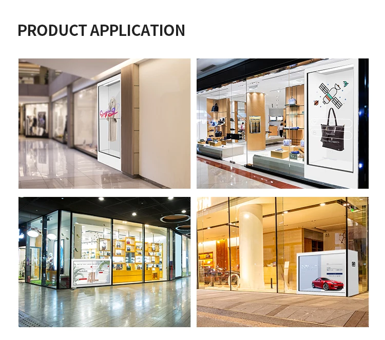 Plug and play VGA HD-MI smart touch 3840*2160 4k display 3D advertising transparency lcd screen 86 inch