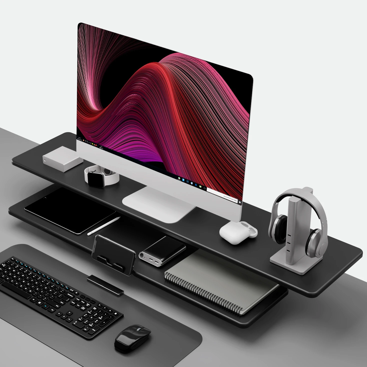 Keypoint  Manufacture Shelf Desktop Wooden monitor computer monitor stand 2 monitor stand riser