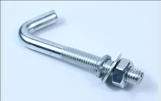 Carbon Steel j Bolt Concrete Fixed Forged Hook Bolt M12 Anchor Nut Bolts and Screw