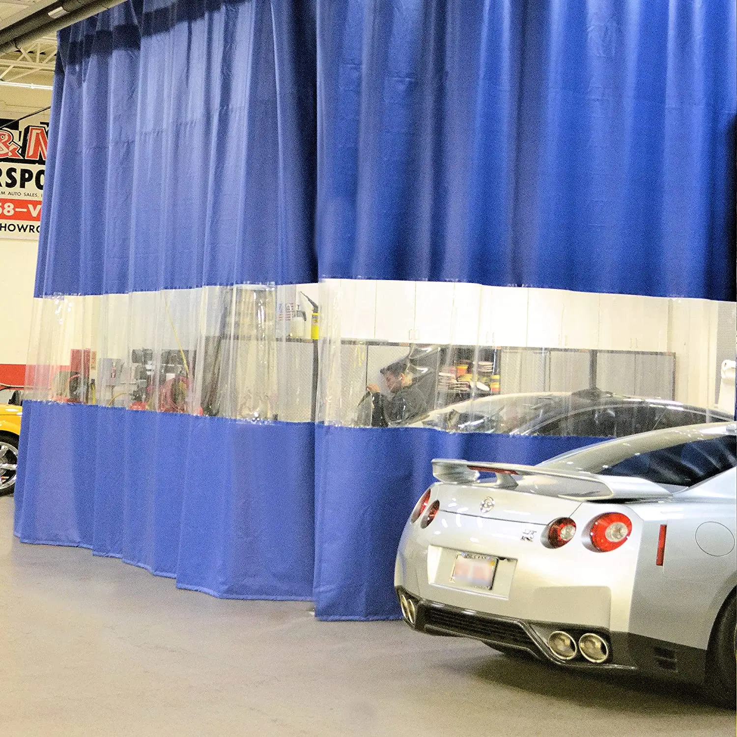 Red Blue Yellow Black White PVC film and Middle stitching transparent film PVC Curtain