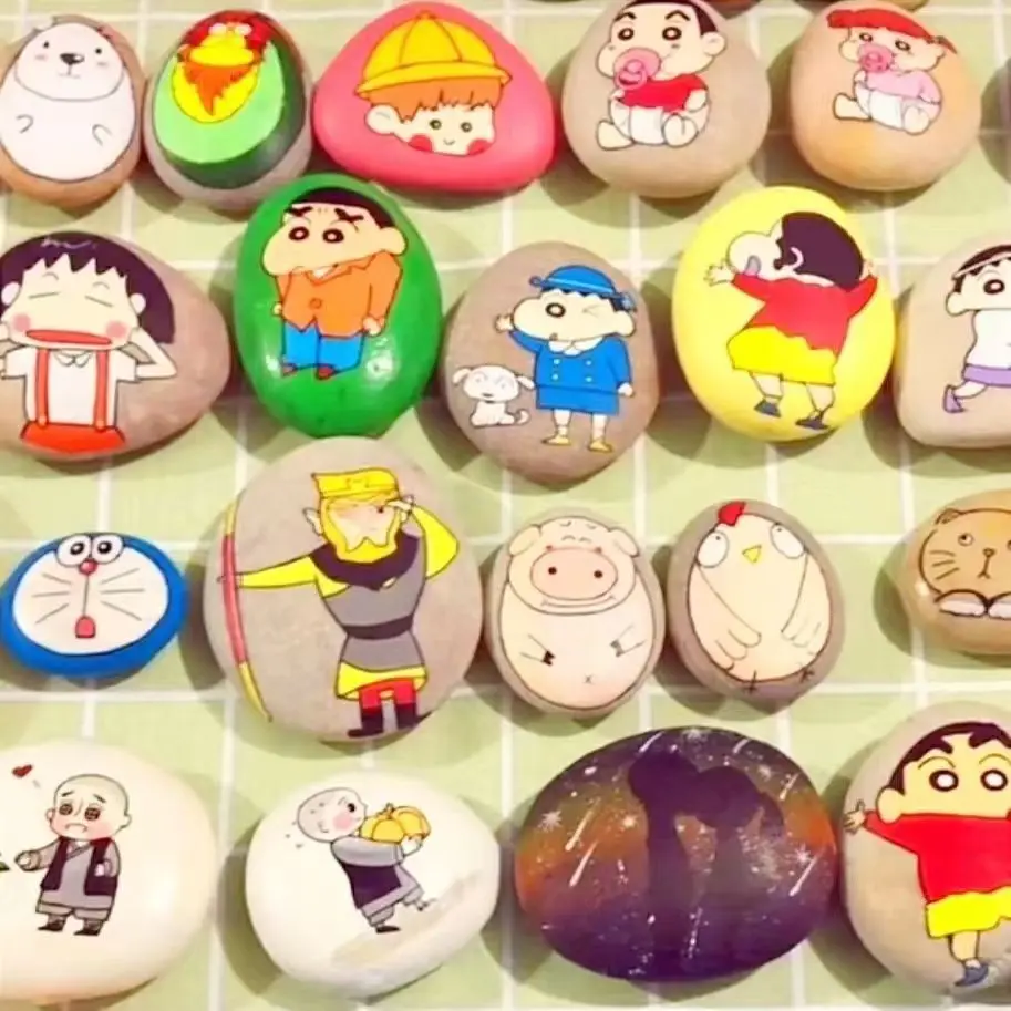 Pebbles teach children the art of creative pebble art and crafts by painting pebbles in stone educational toys