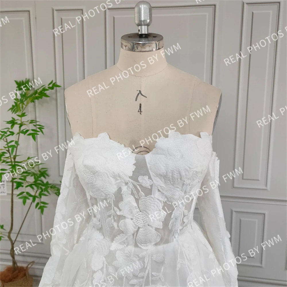 100% Real Photos High Quality Floral Lace Mini Wedding Dress Elegant Women Bride Gown Short Party Dress For Wedding 2024