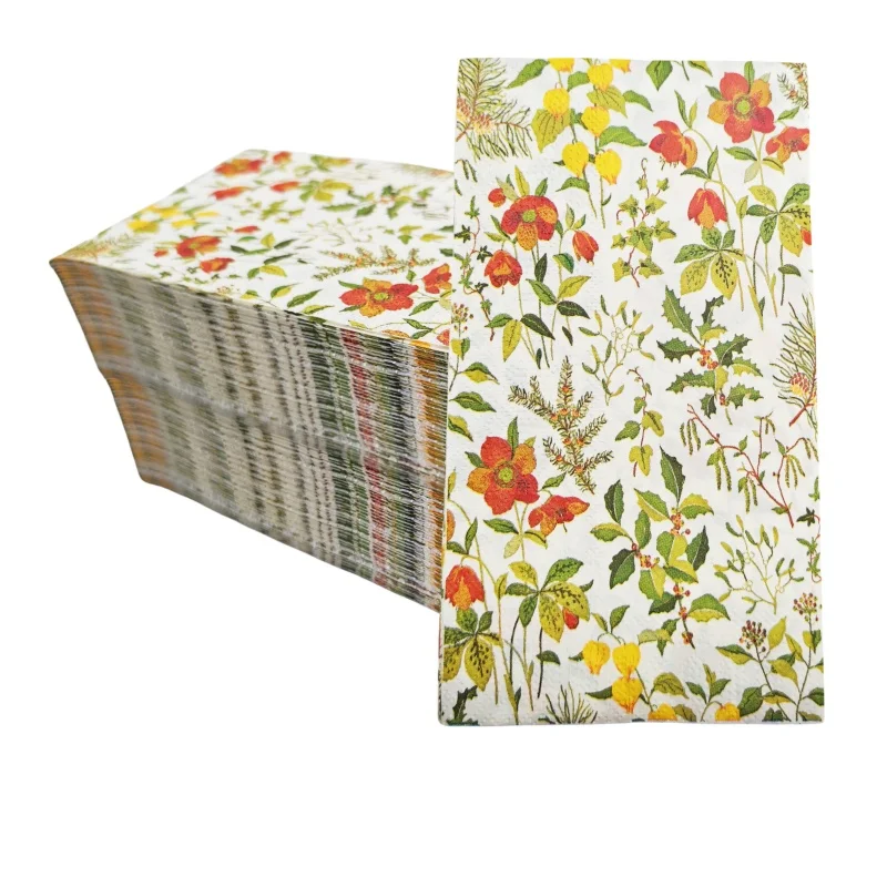 Custom Printed Disposable Decorative Hand Towels 3 Ply Guest Paper  Napkins For Holiday Wedding Party