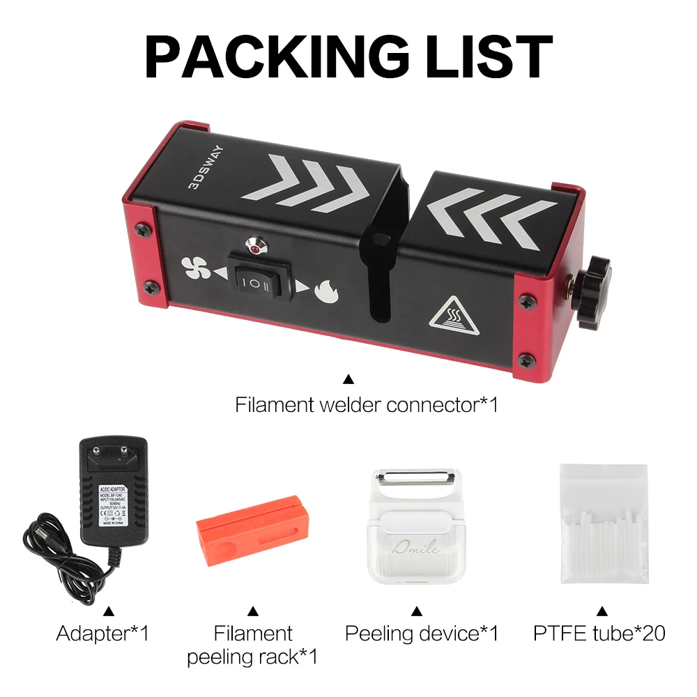 3DSWAY 3D Printer Filament Connector Welder Splicer 1.75MM Filament Welding Joiner Clamp Tool for PLA/ABS/PETG/PA/PC Material