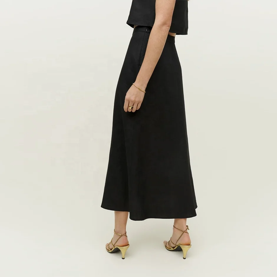 2023 Tongrui Summer Breathable Linen Party Skirt Two Piece Skirt Set Plus Size Womens Skirts Wholesale