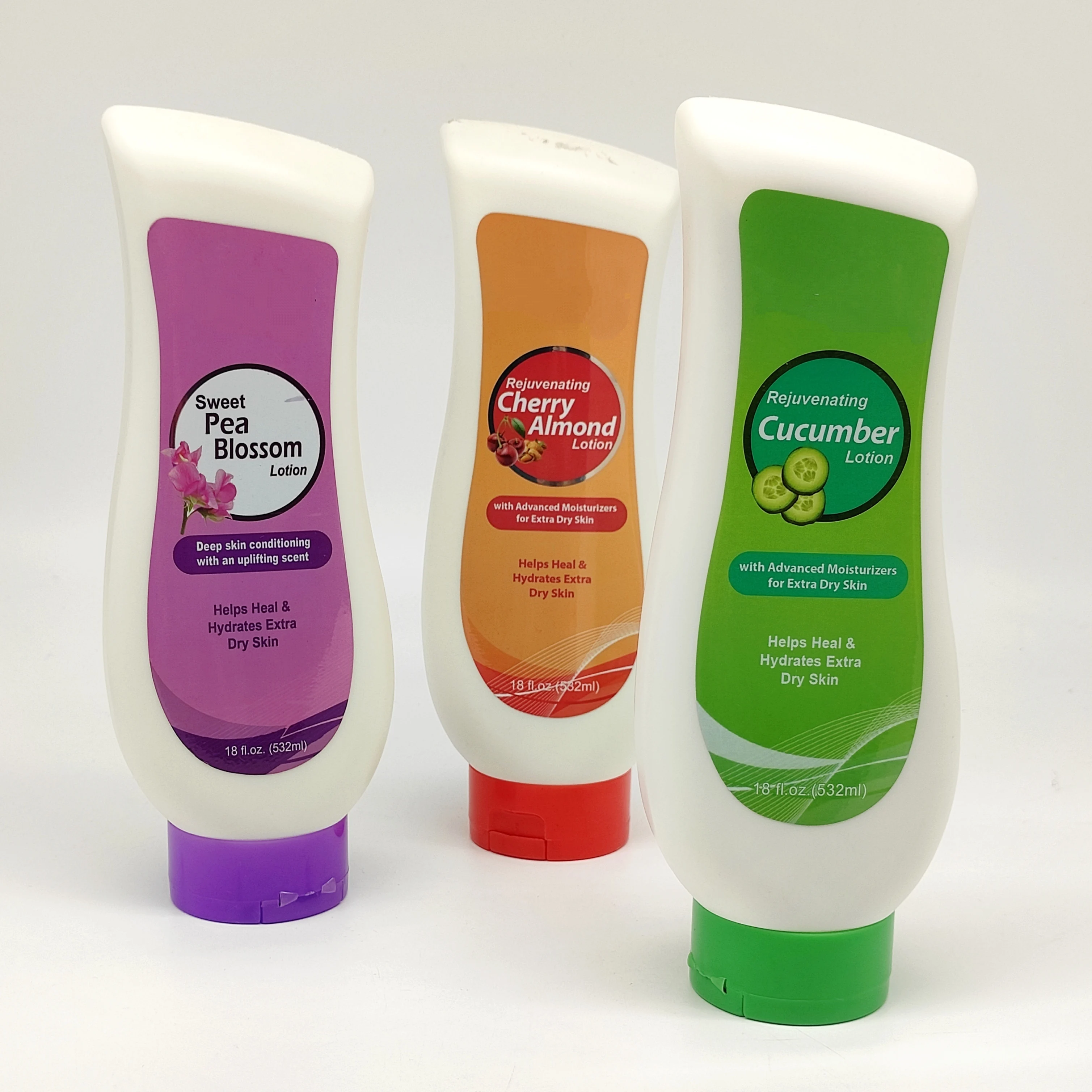 532ml 18oz Large Volume Fairness OEM Wholesale Helps Heal & Hydrates extra Dry Skin Body Lotion with Flip Cap