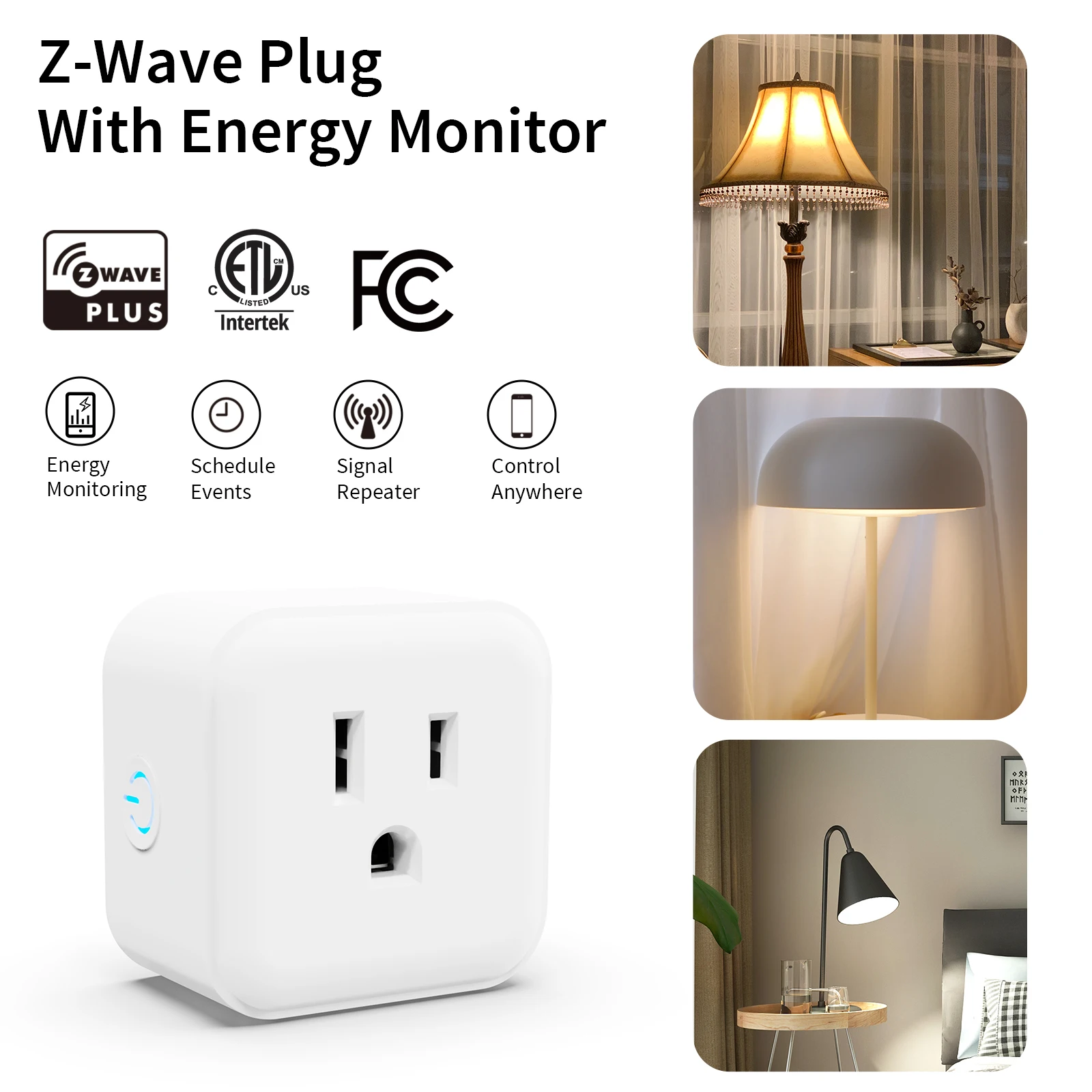 Z-wave Outlet Smart Mini Power Socket and Light Switch Extension Socket Z Wave Outlet with Smart Energy Monitor Home Automation