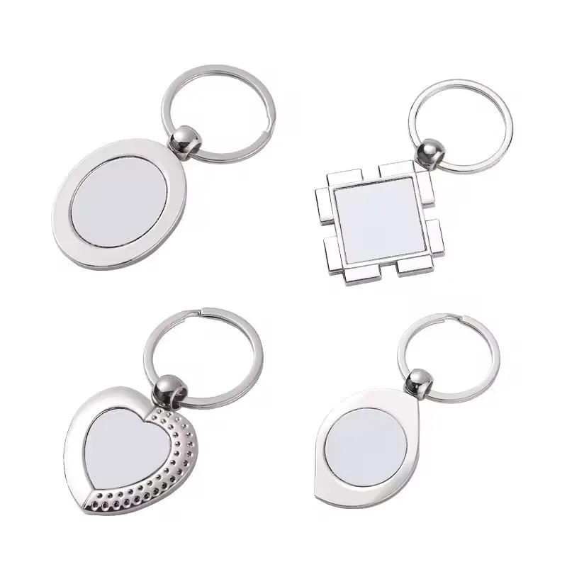 Wholesale Custom Logo Keychain Sublimation Alloy and Zinc Metal Light Keyring Leather Material for Souvenir Use