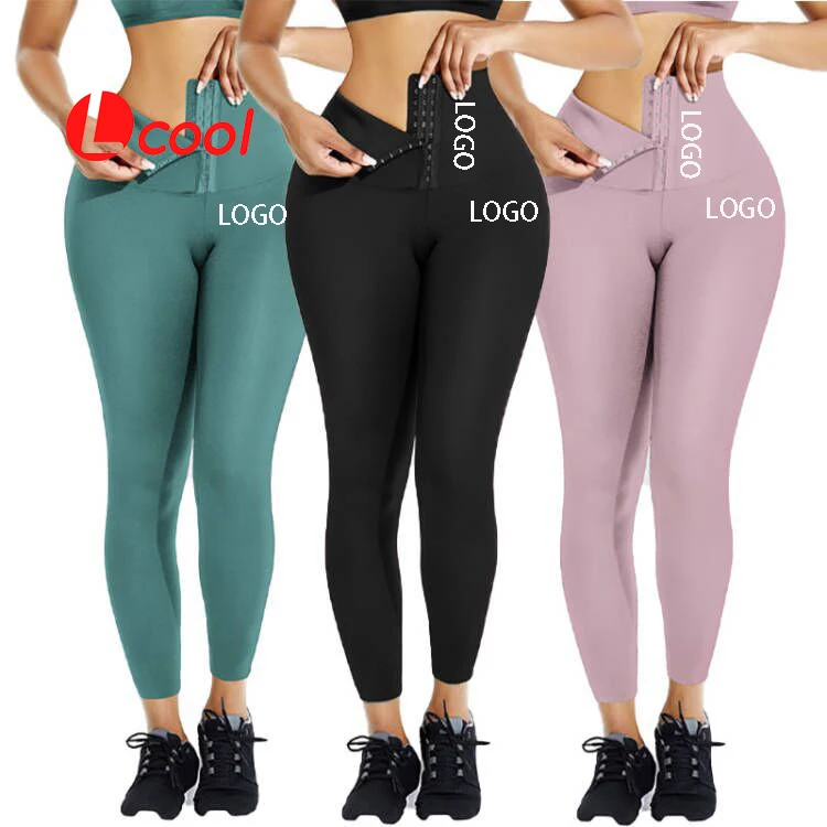 Lcool 6 видов цветов для занятий йогой и Корректирующее белье леггинсы с завышенной талией тренер визуально Удлиняющая ноги Йога Брюки Узкие Бесшовные Леггинсы для йоги