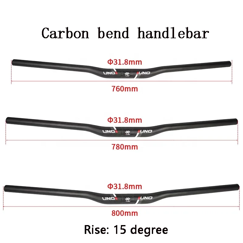 UNO 760/780/800mm Bicycle Carbon Handlebar MTB 31.8mm Bike Carbon Fiber Handlebar