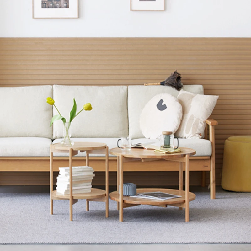 Small and practical, drop-proof solid oak coffee table CECF004