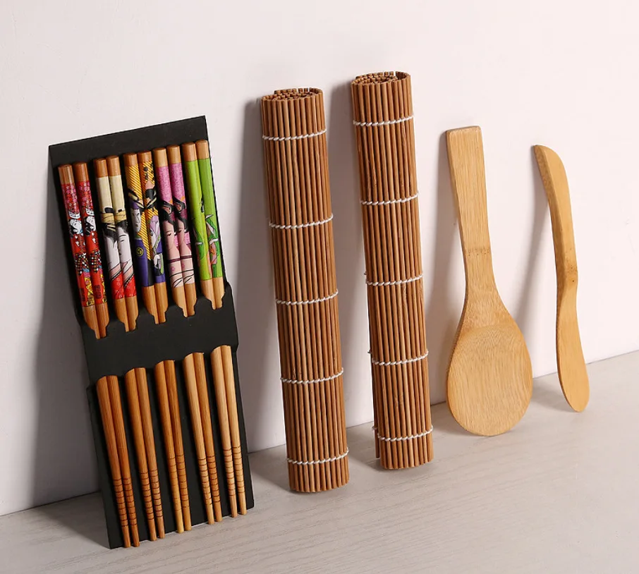 ESTICK Sushi Making Kit Plastic Sushi Make Mold and Rice Spatula R with Multiple Shapes Rice Easy Using Sushi Set
