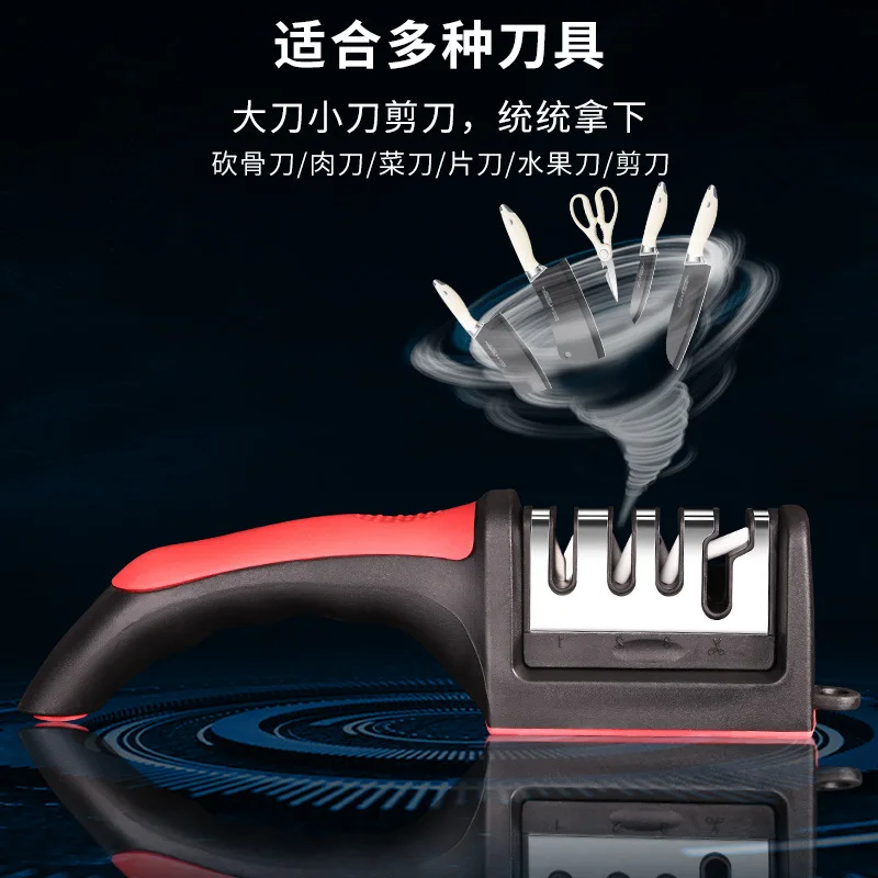 Wholesale Stainless Steel Blades Knife Sharpener Non-Slip Base fruit knife sharpener scissors