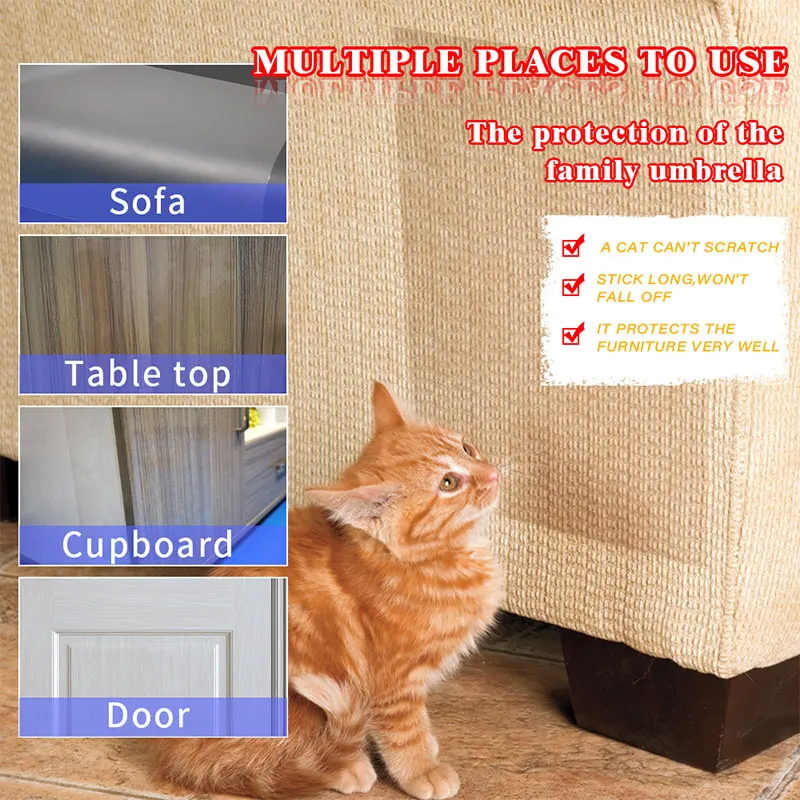 Single-sided high transparency furniture sofa cat anti-scratch sticker anti-cat scratch tape