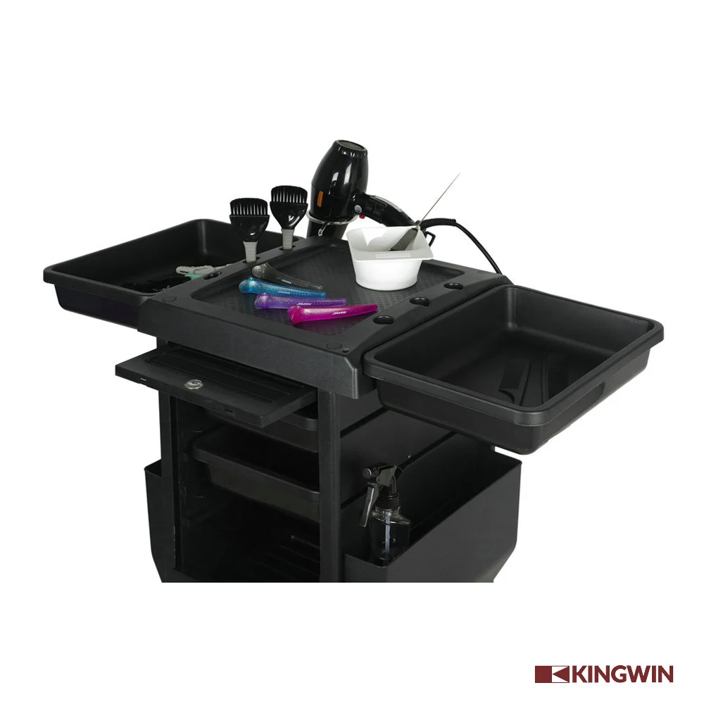 Kingwin Black Lockable Hair Salon Trolley