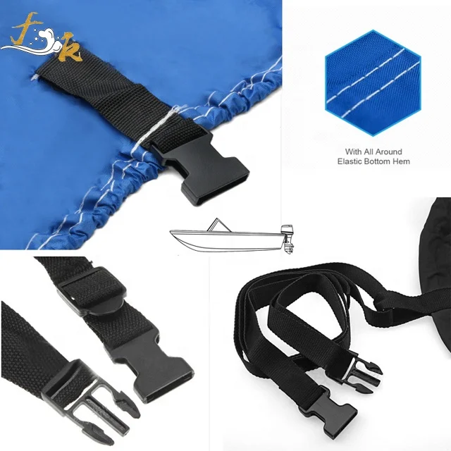 Universal boat cover 600D Polyester Waterproof blue boat cover V-type waterproof fabric UV resistant boat cover