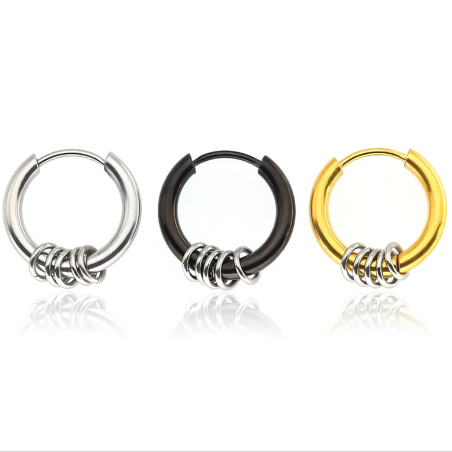 High Polished Medical Stainless Steel Small Ear Cuff Huggie Circle Cartilage Hoop Earrings Fashion Jewelry for Women Men