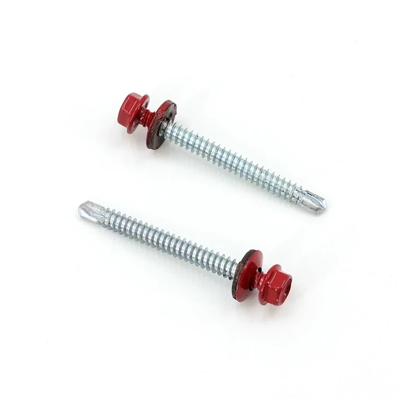 Russia market RAL 8017, 8019, 3005, 6005, 9005  Hex washer Head Self-Drilling screws 5.5*19 5.5*29 4.8*35 DIN7504K