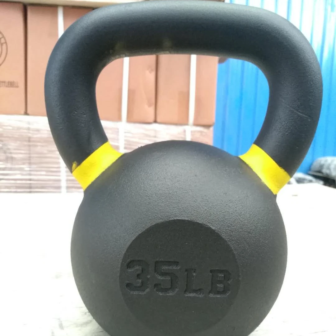 factory directly supply black powder coated cast iron kettlebell /  fitness equipment