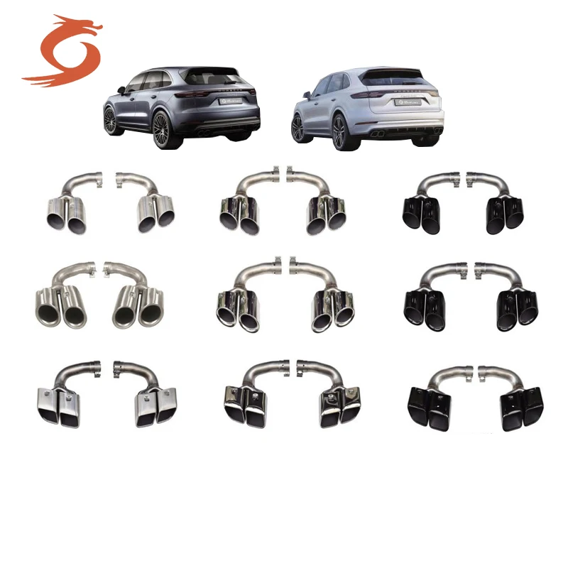 2018-2024 for Porsche Cayenne retrofitted with upgraded exhaust pipe GTS Silencer turbine exhaust head made of stainless steel