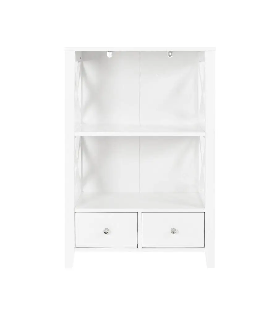 Factory Bathroom Furniture Side Cabinet Wood X Frame 2 Drawers Floor Bathroom Cabinet