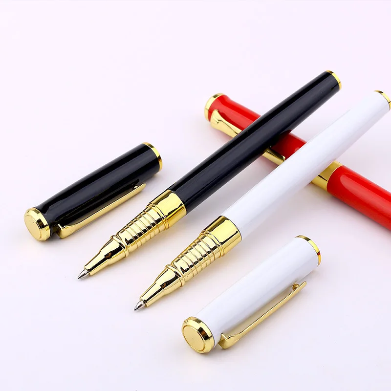 Factory Wholesale High-End Blue Ink Metal Gel Pen 0.7mm Ballpoint Pencil Custom Logo Signature Office Business Gift 1.0mm