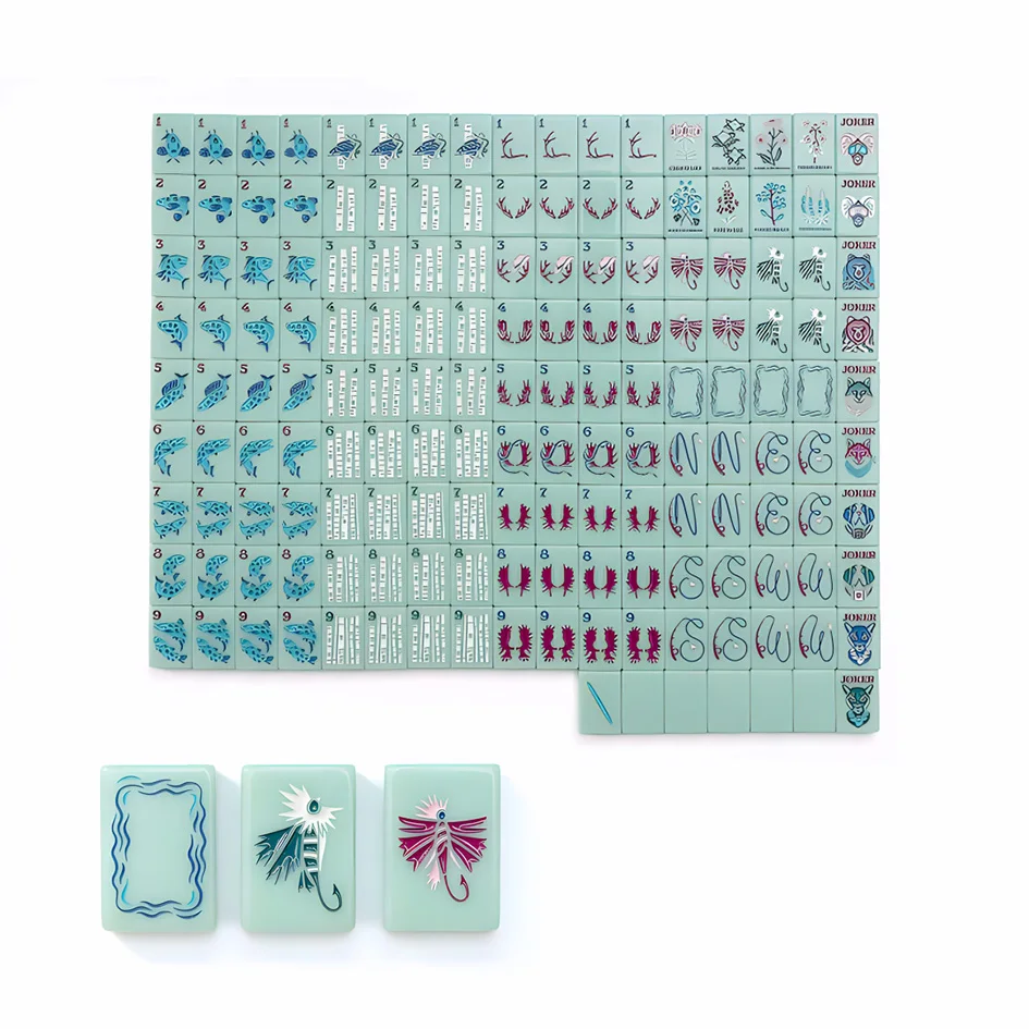 Factory Custom Mahjong Tiles Singapore Malaysia Chinese American For Sale OEM Print And Engraved Acrylic Mahjong Sets