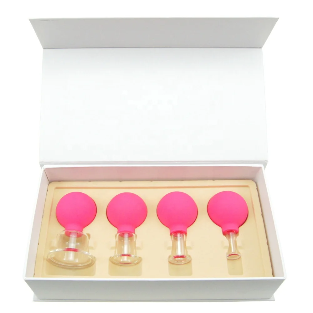 Anti cellulite vacuum Body Facial Massage Suction Glass Cupping set of 4 - facial rejuva cup