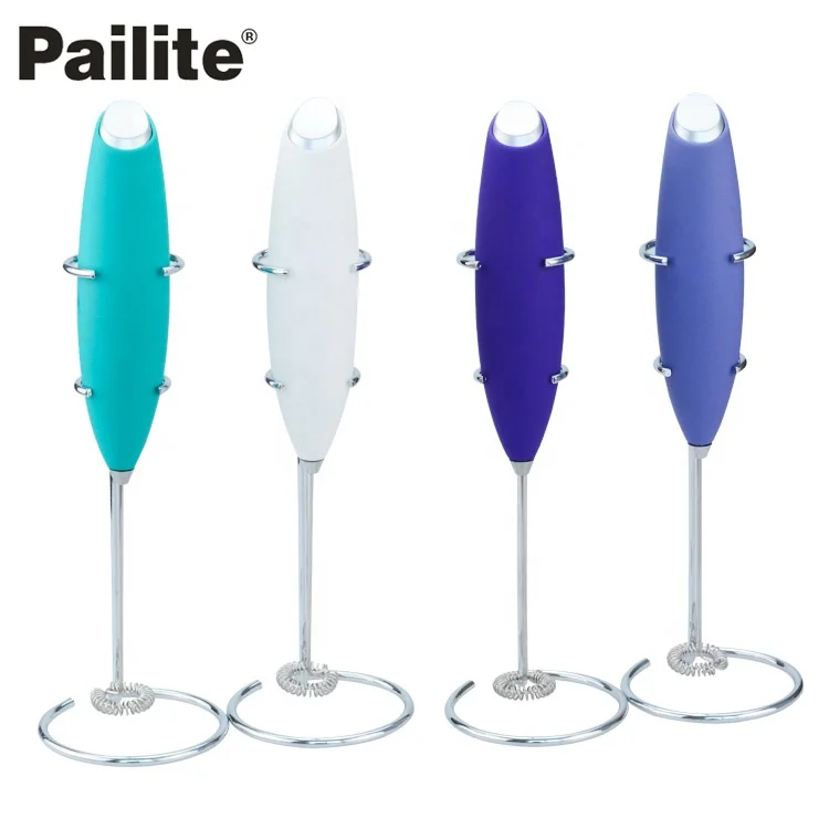 Top Electric Milk Frother with 2 Pieces Powerful Spring Whisk Head Premium Stainless Steel Milk Foam Maker For Coffee