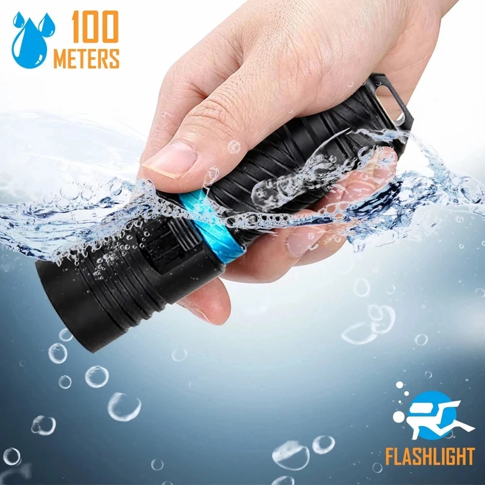  Фонарь для дайвинга 100 м L2 водонепроницаемый IPX8 светодиодный белый желтый подводного плавания кемпинга фонарик 18650